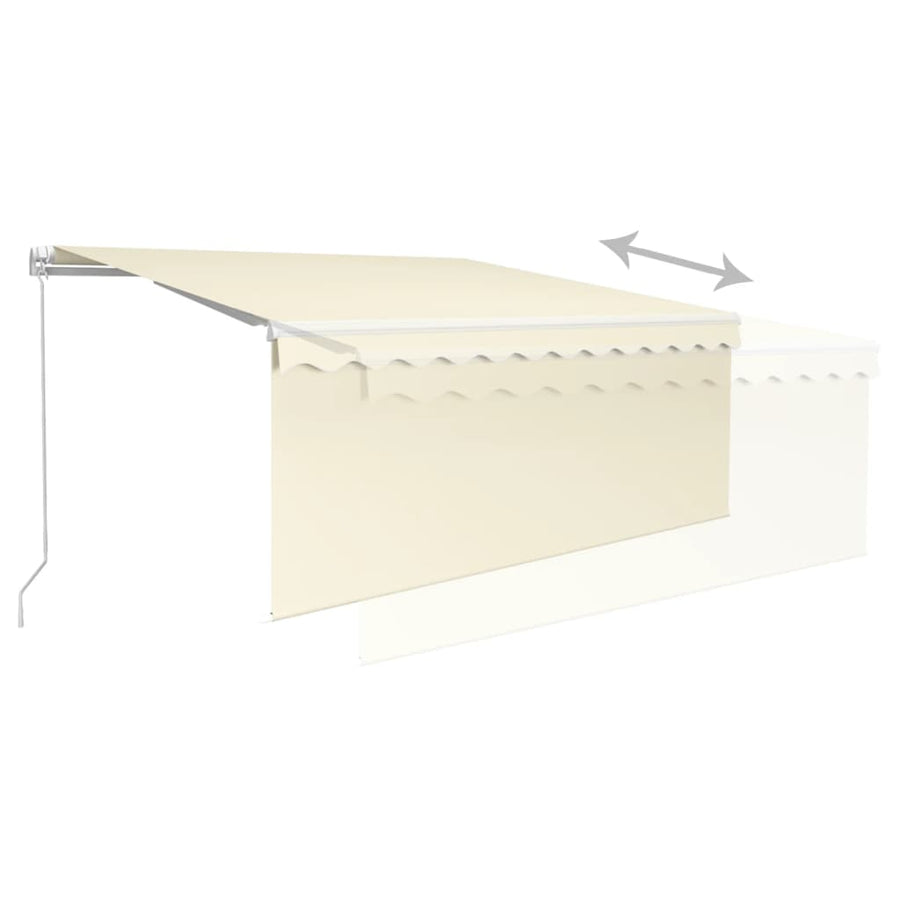 Luifel Handmatig Uittrekbaar Met Rolgordijn 3,5X2,5 M 3.5 x 2.5 m Crème