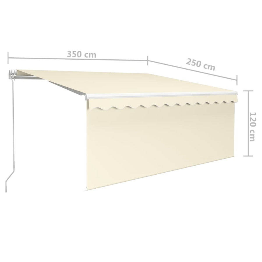 Luifel Handmatig Uittrekbaar Met Rolgordijn 3,5X2,5 M 3.5 x 2.5 m Crème