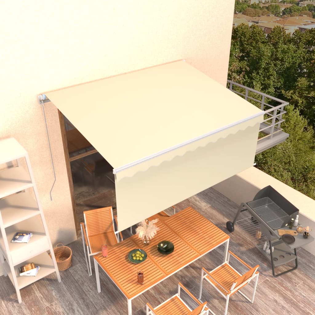 Luifel Handmatig Uittrekbaar Met Rolgordijn 3,5X2,5 M 3.5 x 2.5 m Crème