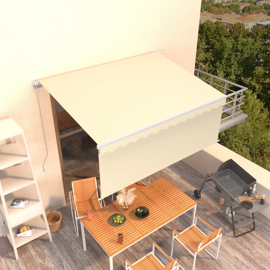 Luifel Handmatig Uittrekbaar Met Rolgordijn 3,5X2,5 M 3.5 x 2.5 m Crème
