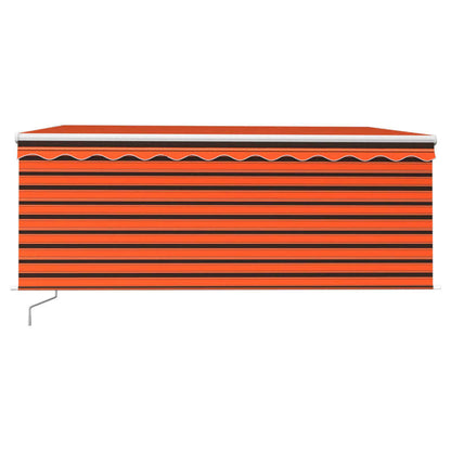 Luifel Handmatig Uittrekbaar Rolgordijn 3,5X2,5 M Oranje Bruin 3.5 x 2.5 m Multikleur