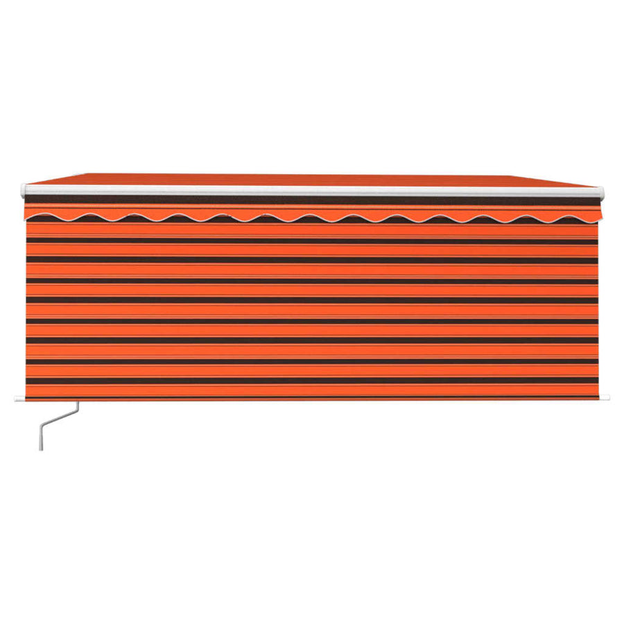 Luifel Handmatig Uittrekbaar Rolgordijn 3,5X2,5 M Oranje Bruin 3.5 x 2.5 m Multikleur