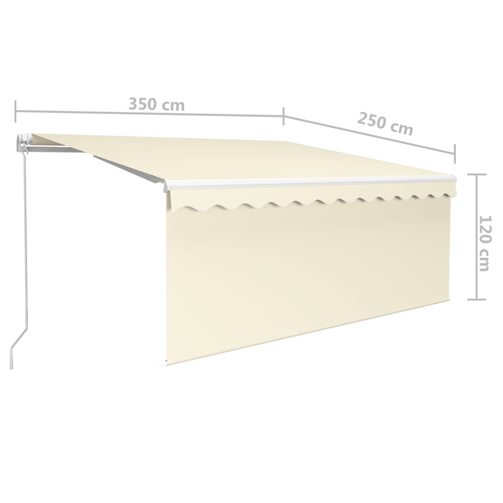 Luifel Handmatig Uittrekbaar Rolgordijn En Led 3,5X2,5 M 3.5 x 2.5 m Crème