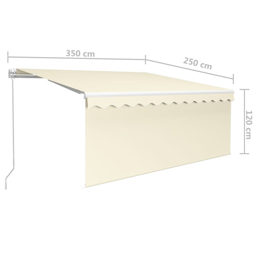 Luifel Handmatig Uittrekbaar Rolgordijn En Led 3,5X2,5 M 3.5 x 2.5 m Crème