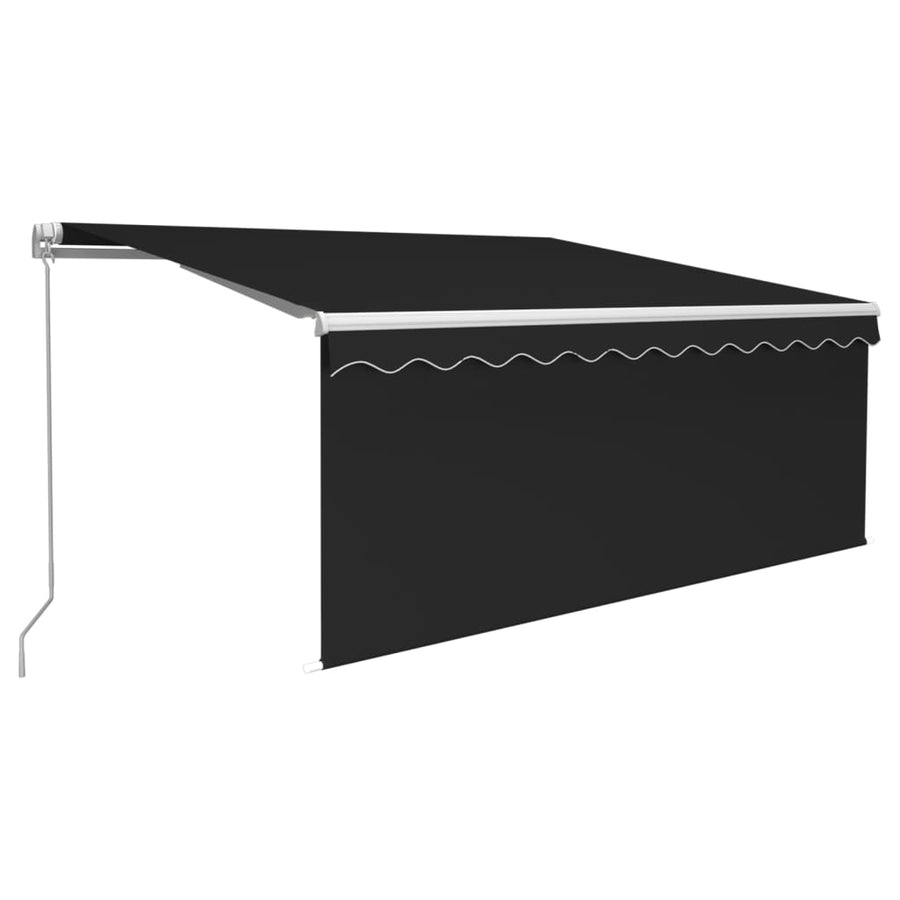 Luifel Handmatig Uittrekbaar Rolgordijn Led 3,5X2,5 M Antraciet 3.5 x 2.5 m