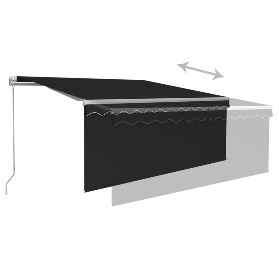 Luifel Handmatig Uittrekbaar Rolgordijn Led 3,5X2,5 M Antraciet 3.5 x 2.5 m