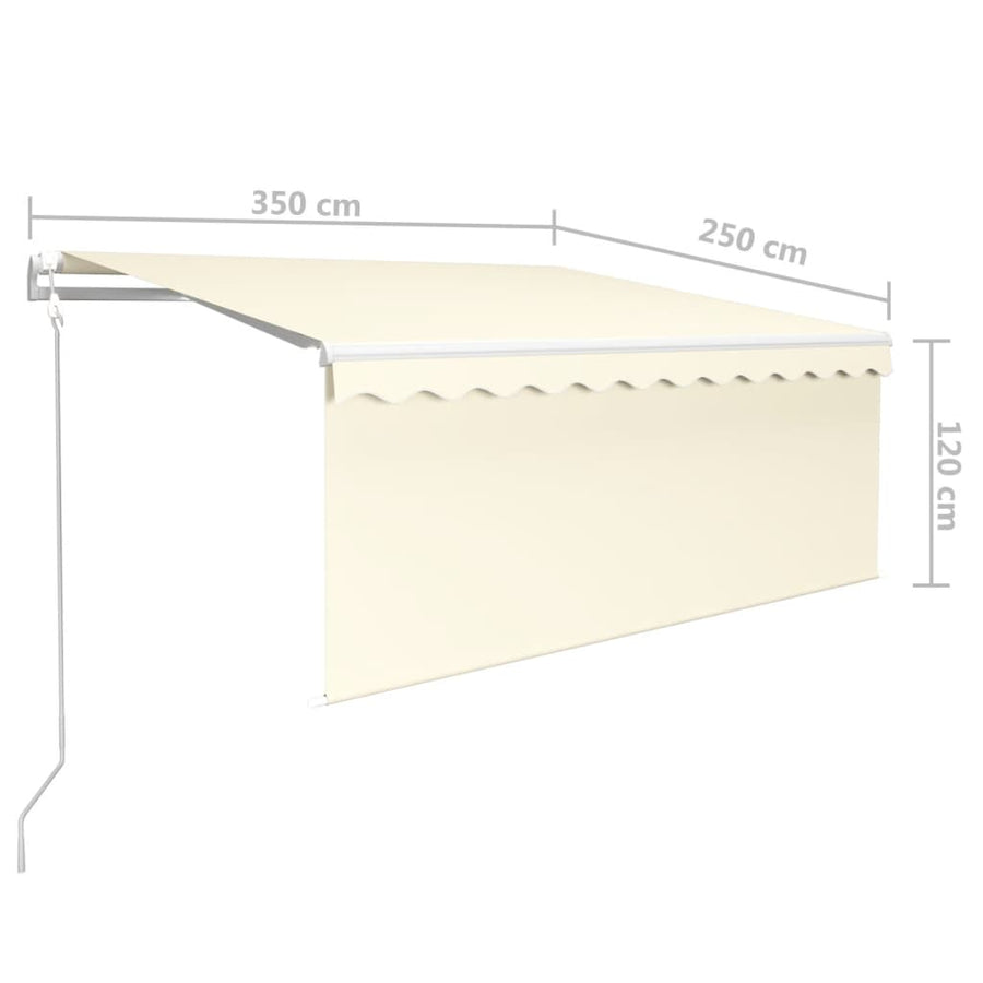 Luifel Automatisch Uittrekbaar Rolgordijn 3,5X2,5 M Kleur 3.5 x 2.5 m Crème