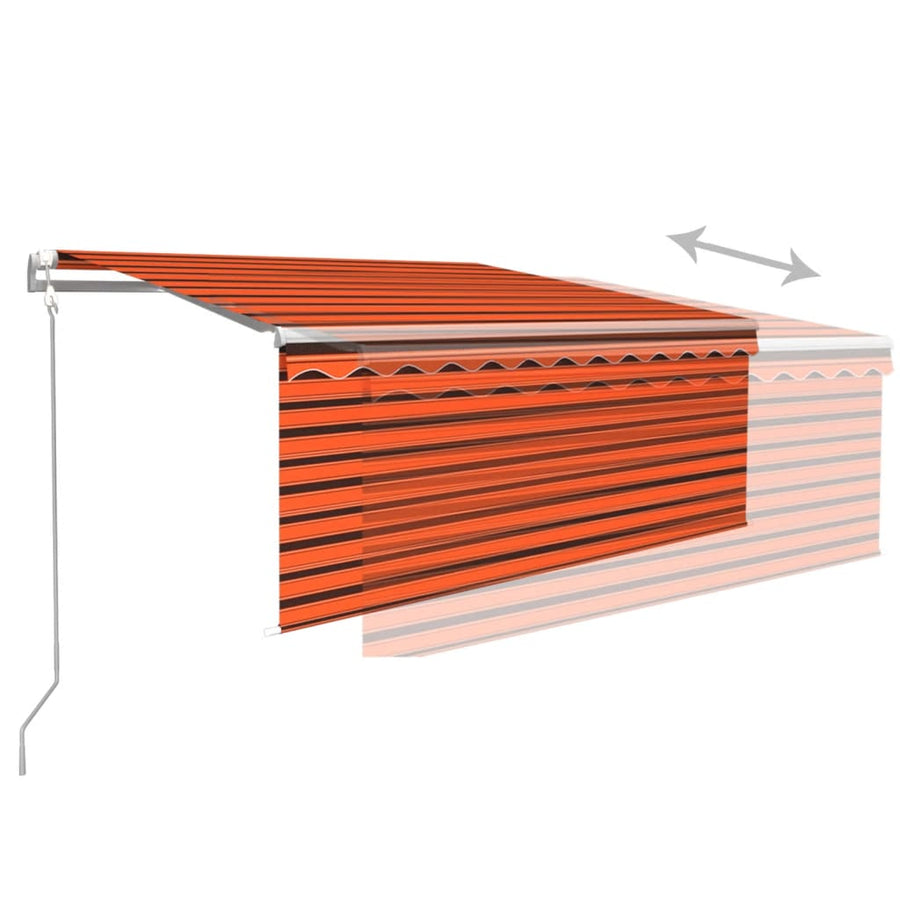 Luifel Automatisch Uittrekbaar Rolgordijn 3,5X2,5M Oranje Bruin 3.5 x 2.5 m Multikleur