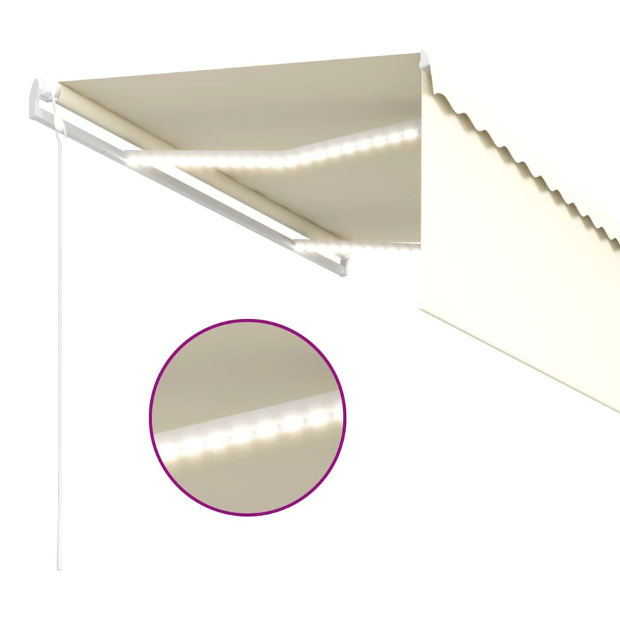 Luifel Automatisch Rolgordijn Led Windsensor 3,5X2,5 M 3.5 x 2.5 m Crème