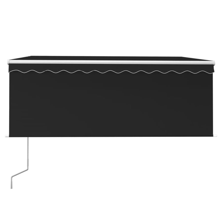 Luifel Met Rolgordijn, Led En Windsensor 3,5X2,5 M 3.5 x 2.5 m Antraciet