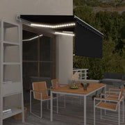 Luifel met rolgordijn en LED 3,5x2,5 m antraciet