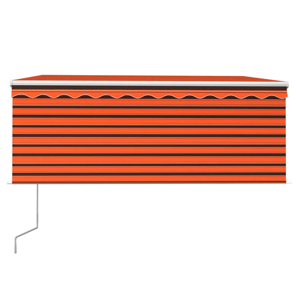 Luifel Met Rolgordijn, Led En Windsensor 3,5X2,5 M Oranje Bruin 3.5 x 2.5 m Multikleur