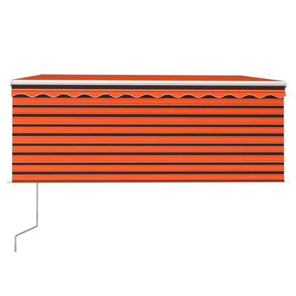 Luifel Met Rolgordijn, Led En Windsensor 3,5X2,5 M Oranje Bruin 3.5 x 2.5 m Multikleur