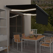 Luifel 400x300 cm antraciet met rolgordijn en LED
