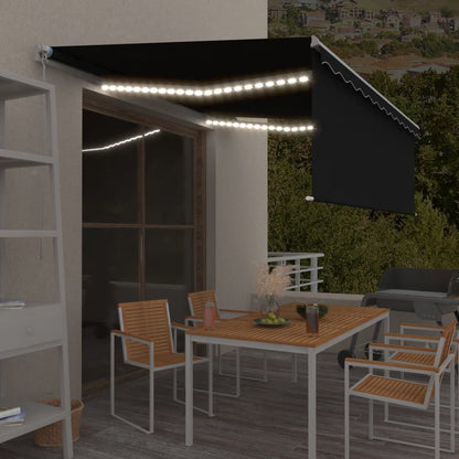 Luifel Handmatig Uittrekbaar Met Rolgordijn Led 3X2,5 M