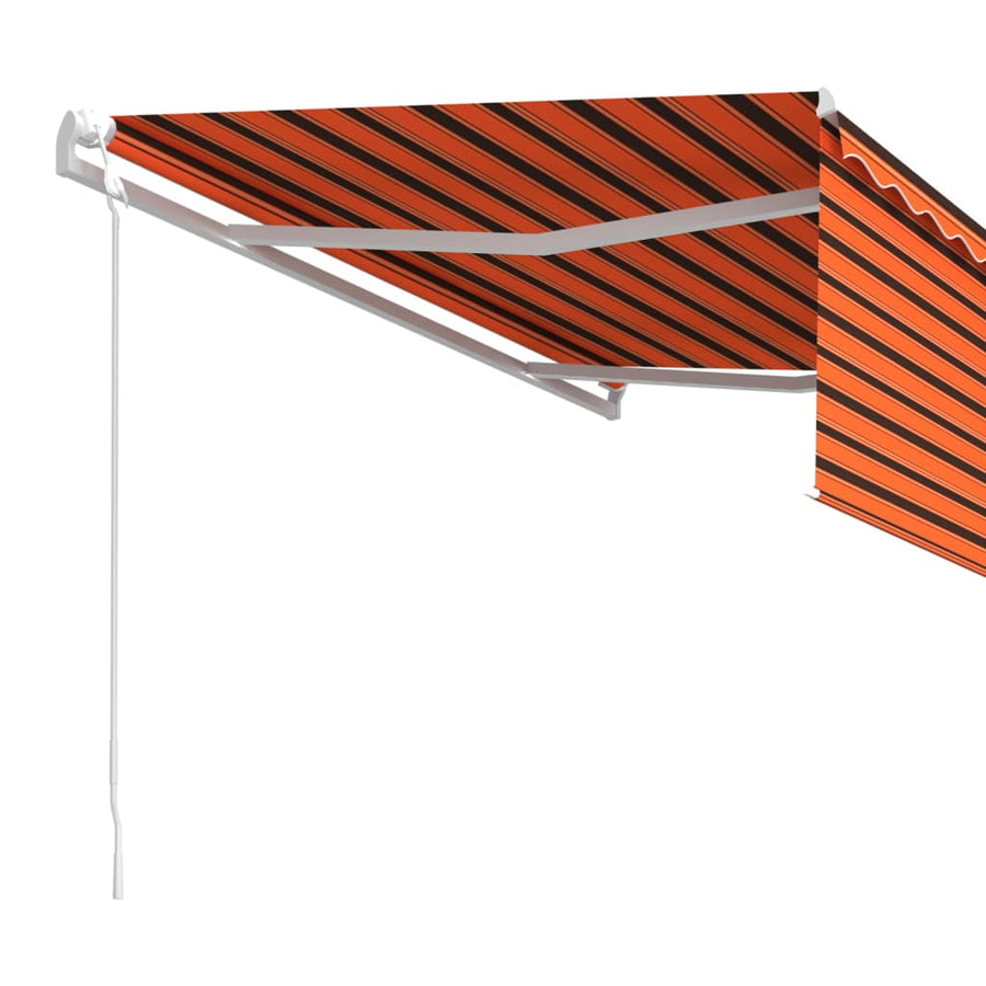 Luifel Automatisch Uittrekbaar Rolgordijn Oranje Bruin 4 x 3 m Multikleur