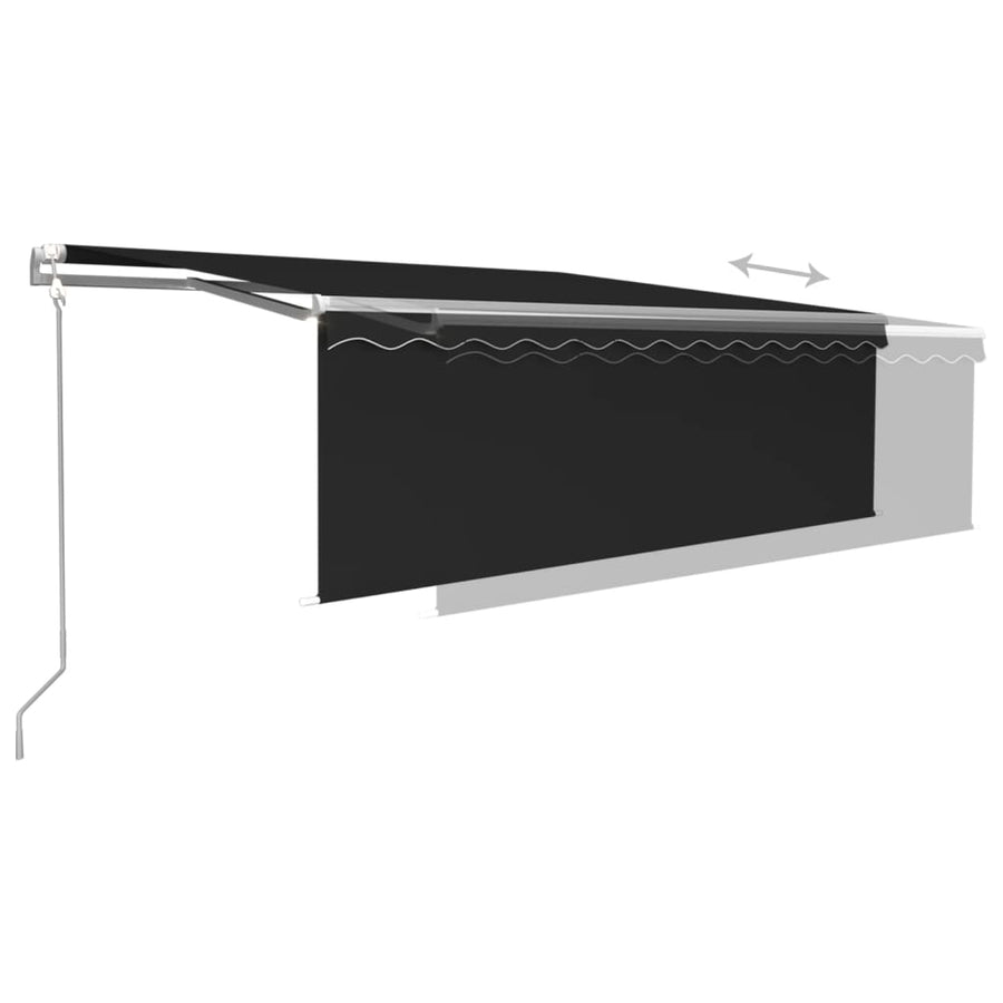 Luifel Met Rolgordijn, Led En Windsensor 4X3 M Antracietkleurig 4 x 3 m