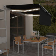 Awning with roller blind, LED and wind sensor 4x3 m anthracite
