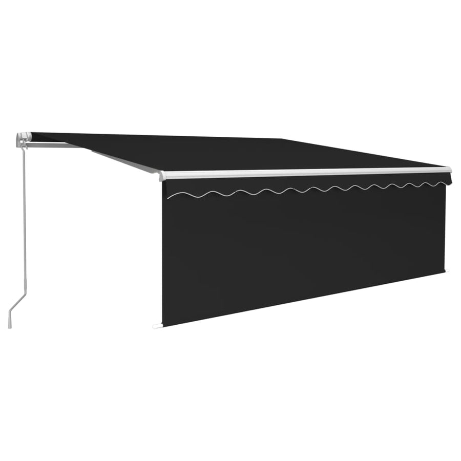 Luifel Handmatig Uittrekbaar Met Rolgordijn 4,5X3 M 4.5 x 3 m Antraciet