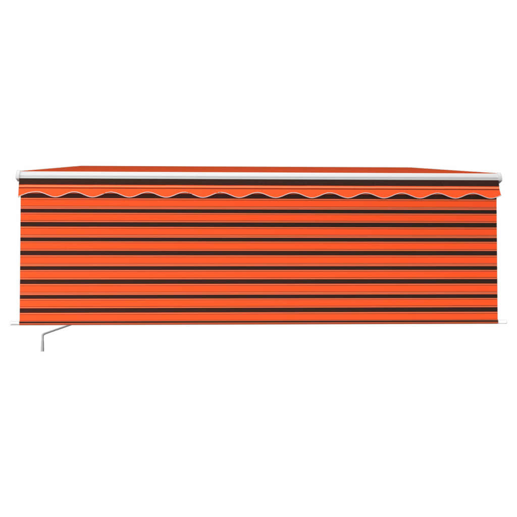 Luifel Handmatig Uittrekbaar Met Rolgordijn 4,5X3M Oranje Bruin 4.5 x 3 m Multikleur