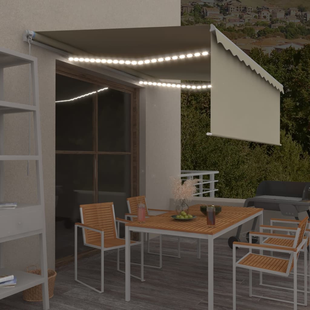 Luifel Handmatig Uittrekbaar Met Rolgordijn Led 3X2,5 M