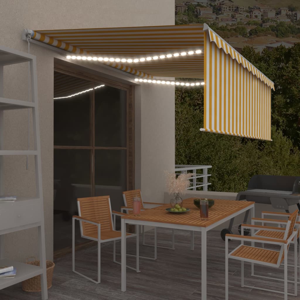 Luifel Handmatig Uittrekbaar Met Rolgordijn Led 3X2,5 M