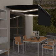 Luifel 4,5x3 m antraciet handmatig uittrekbaar met LED