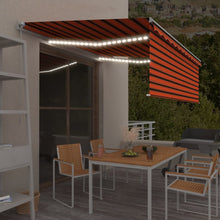 Luifel Handmatig Uittrekbaar Rolgordijn Led 4,5X3M Oranje Bruin 4.5 x 3 m Multikleur