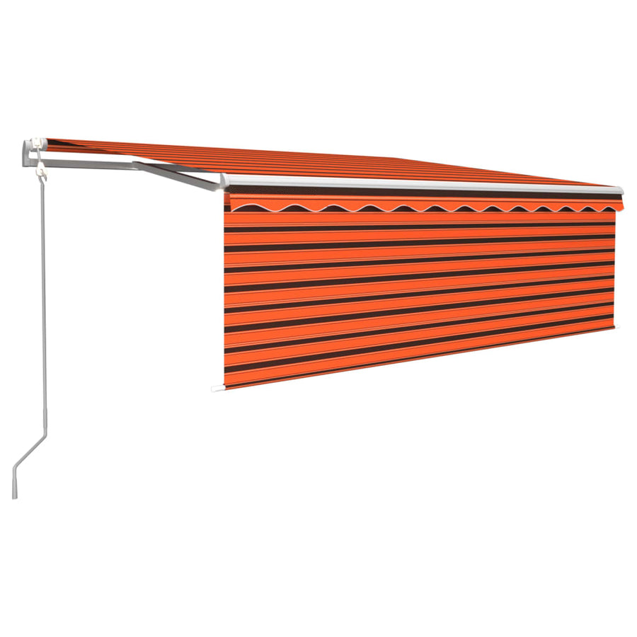 Luifel Automatisch Uittrekbaar Rolgordijn 4,5X3 M Oranje Bruin 4.5 x 3 m Multikleur