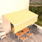 Luifel 500x300 cm geel wit met rolgordijn