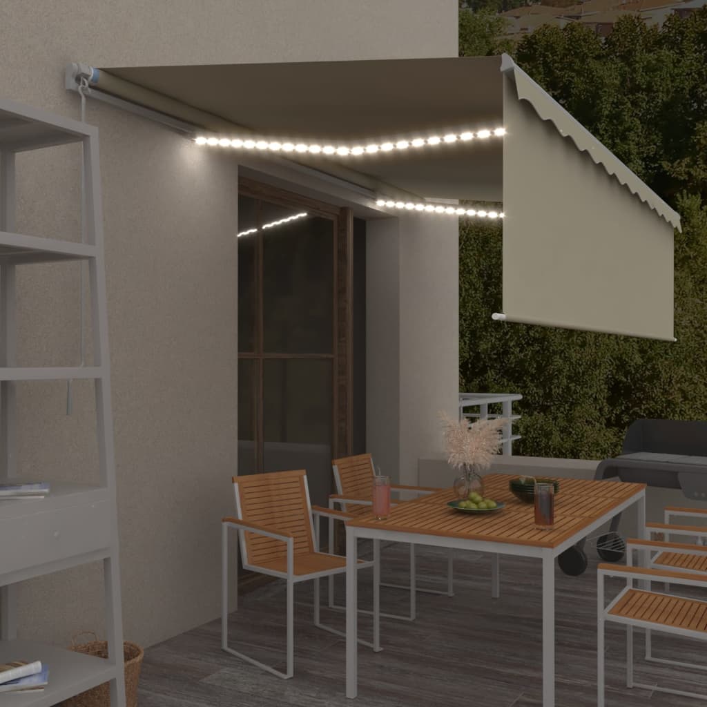 Luifel Handmatig Uittrekbaar Met Rolgordijn Led 3X2,5 M