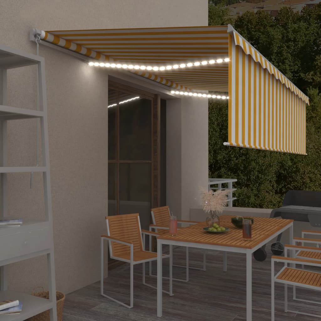 Luifel Handmatig Uittrekbaar Met Rolgordijn Led 3X2,5 M