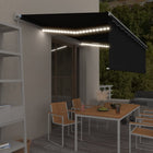 Awning manually retractable with roller blind LED 5x3 m anthracite