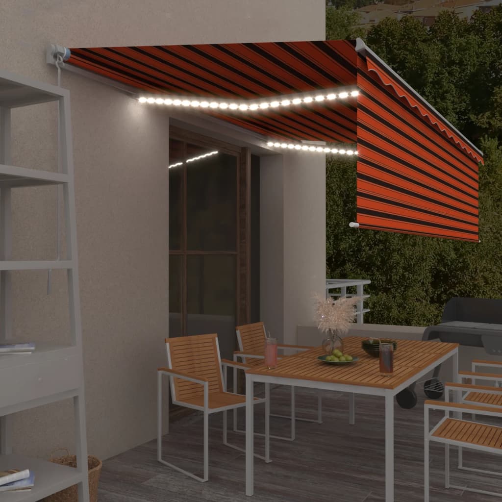 Luifel Handmatig Uittrekbaar Met Rolgordijn Led 3X2,5 M