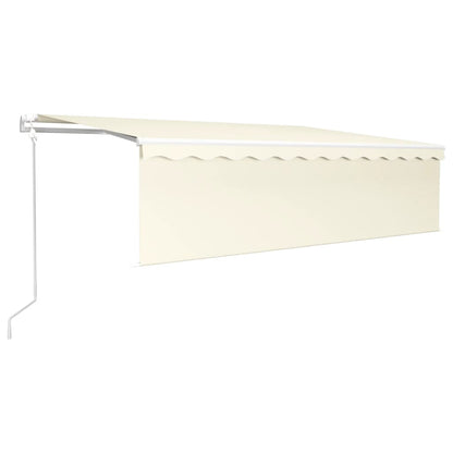 Luifel automatisch met rolgordijn LED windsensor 5x3 m crème