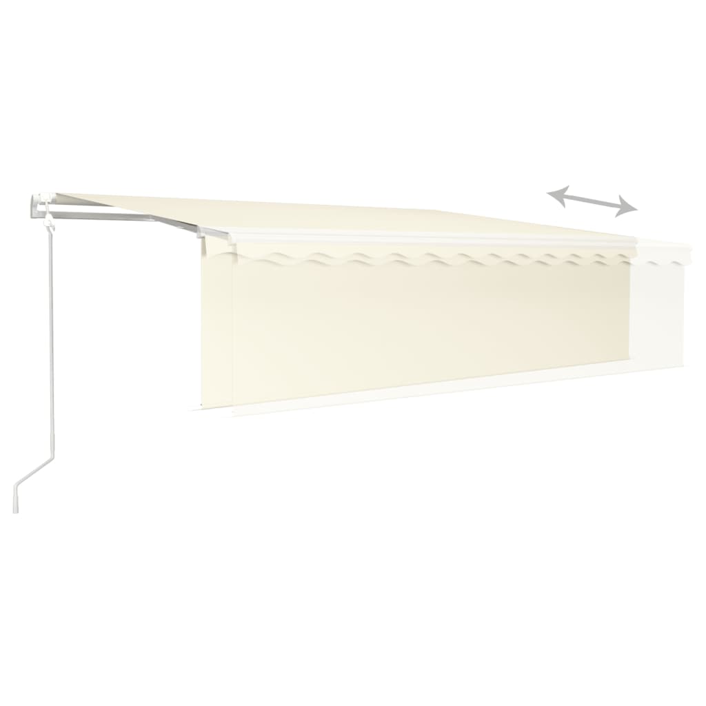 Luifel automatisch met rolgordijn LED windsensor 5x3 m crème