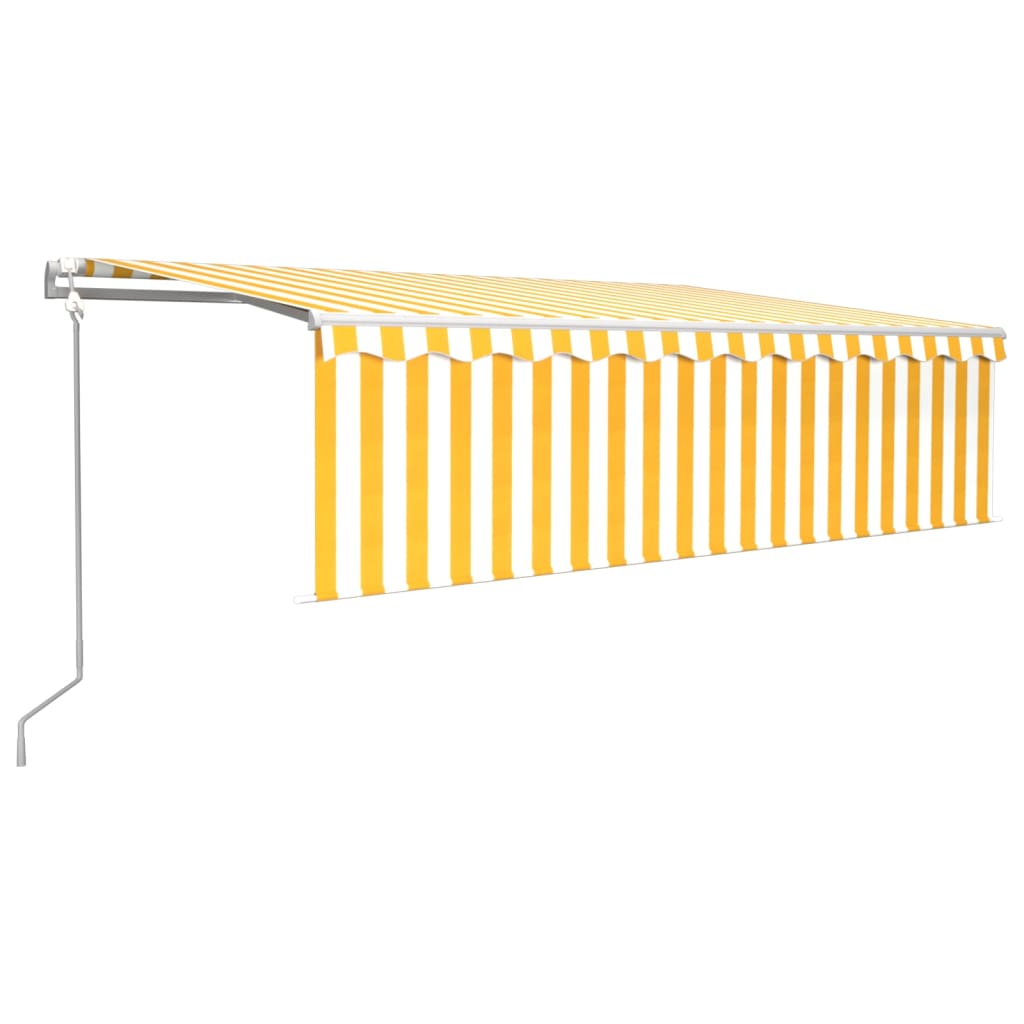 Luifel Automatisch Rolgordijn Led Windsensor 5 x 3 m Geel en wit