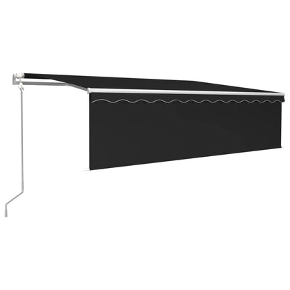 Luifel Automatisch Rolgordijn Led Windsensor 5X3 M Antraciet 5 x 3 m