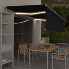 Awning automatic roller blind LED wind sensor 5x3 m anthracite