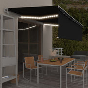 Luifel 500x300 cm antraciet met LED en windsensor