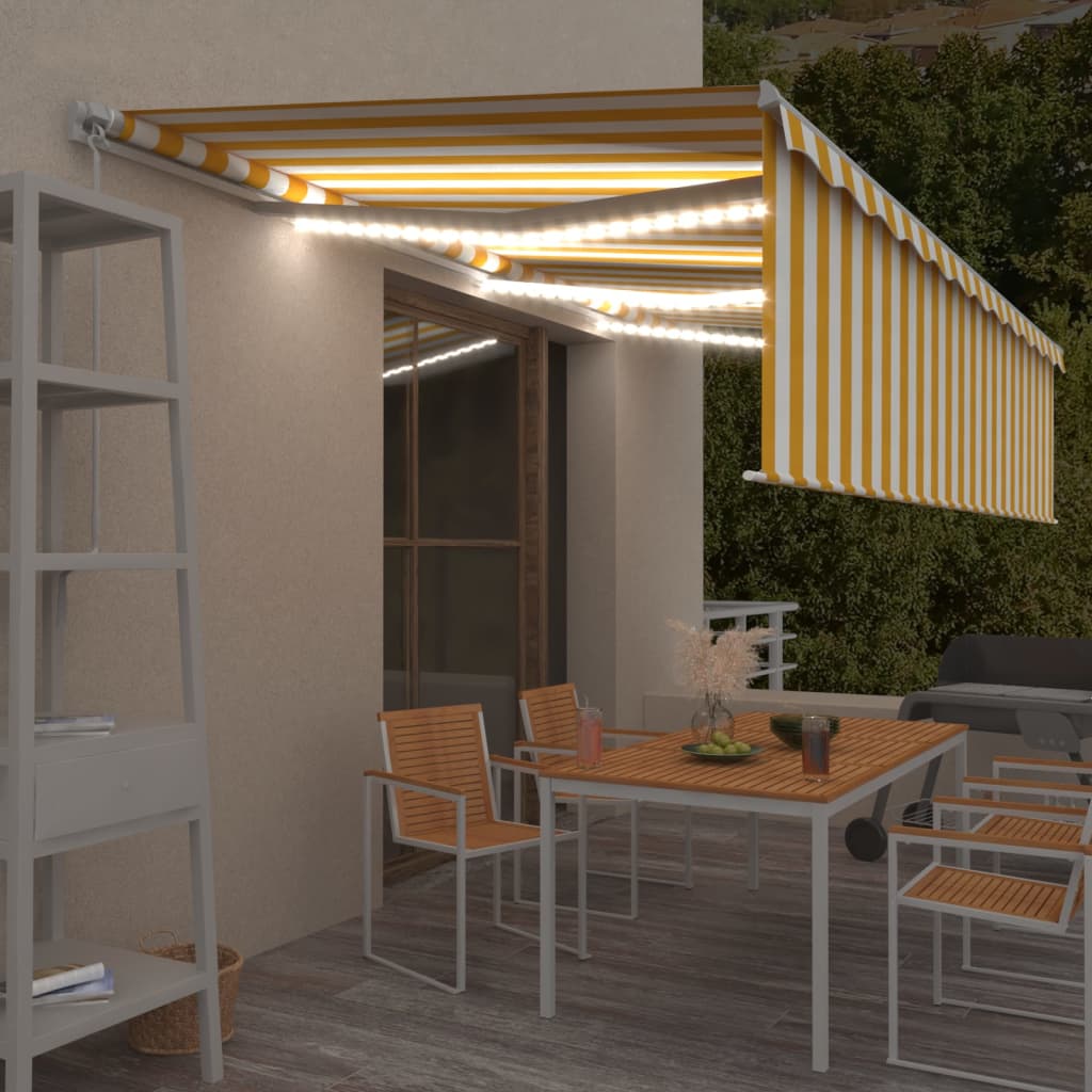 Luifel Handmatig Uittrekbaar Met Rolgordijn Led 3X2,5 M