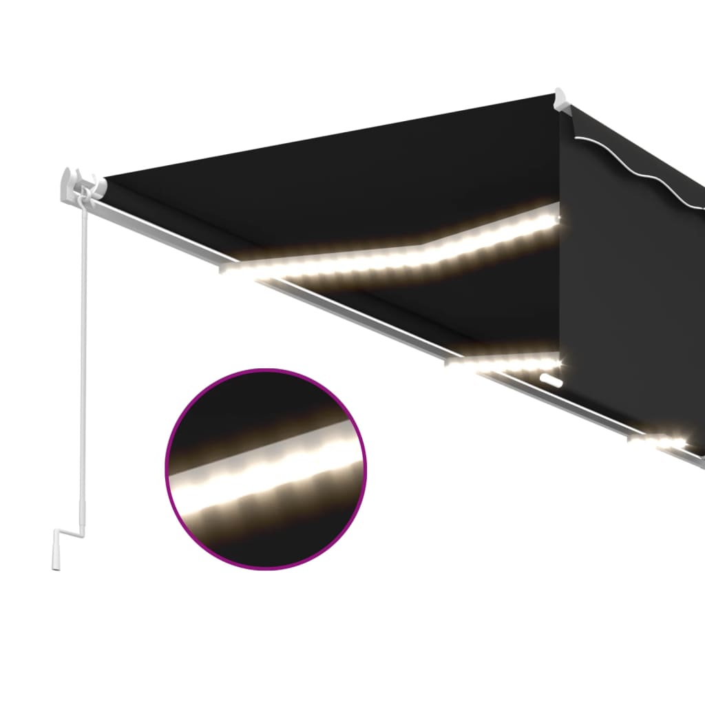 Luifel Handmatig Uittrekbaar Met Rolgordijn Led 6 x 3 m