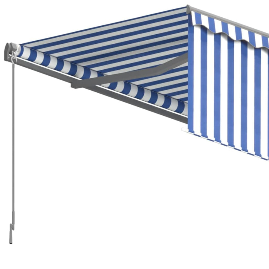 Luifel Handmatig Uittrekbaar Met Rolgordijn 3X2,5 M Blauw Wit