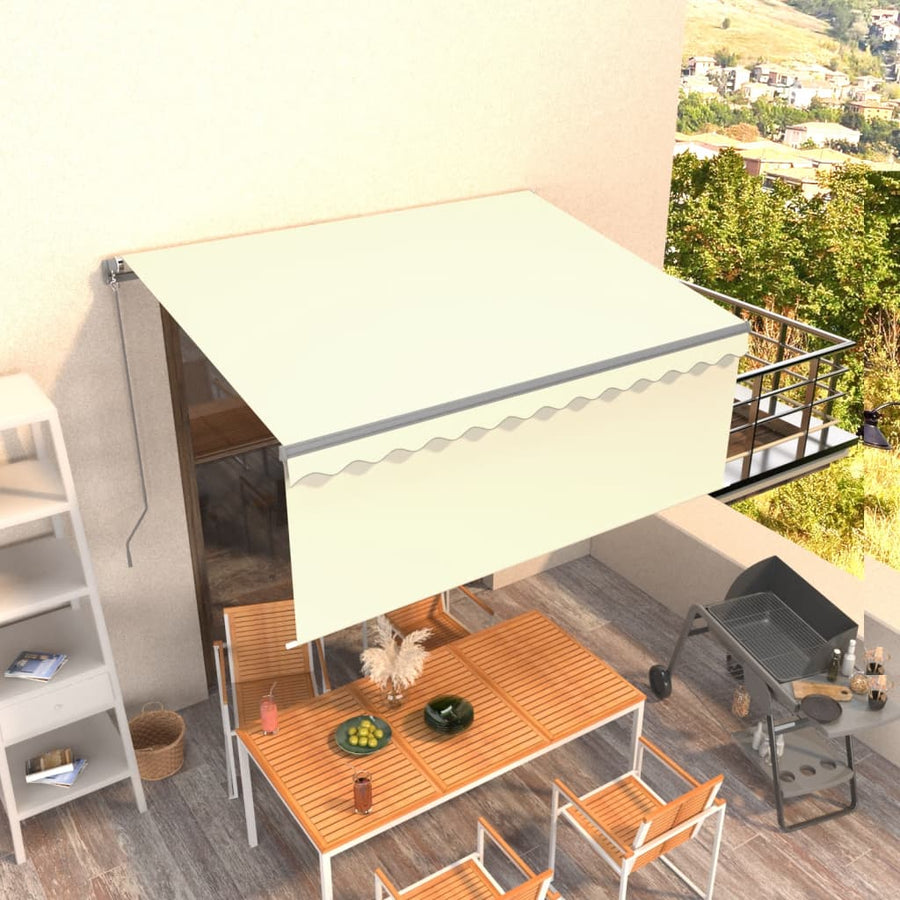 Luifel Handmatig Uittrekbaar Met Rolgordijn 3X2,5 M Kleur 3 x 2.5 m Crème
