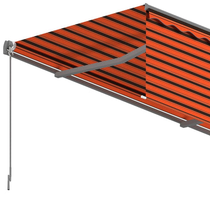 Luifel Handmatig Uittrekbaar Rolgordijn 3X2,5 M 3 x 2.5 m Oranje en bruin
