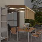 Awning manual retractable blind LED 3x2.5 m yellow and white