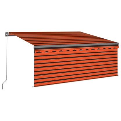 Luifel Handmatig Uittrekbaar Gordijn Led 3X2,5 M Oranje Bruin 3 x 2.5 m Multikleur