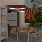 Luifel 3x2,5 m oranje bruin met LED