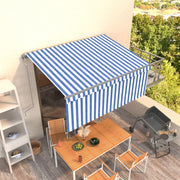 Luifel automatisch 3x2,5 m blauw wit met rolgordijn