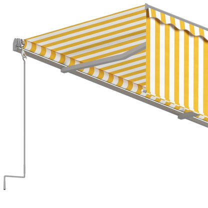 Luifel Automatisch Uittrekbaar Met Rolgordijn 3X2,5 M 3 x 2.5 m Geel en wit